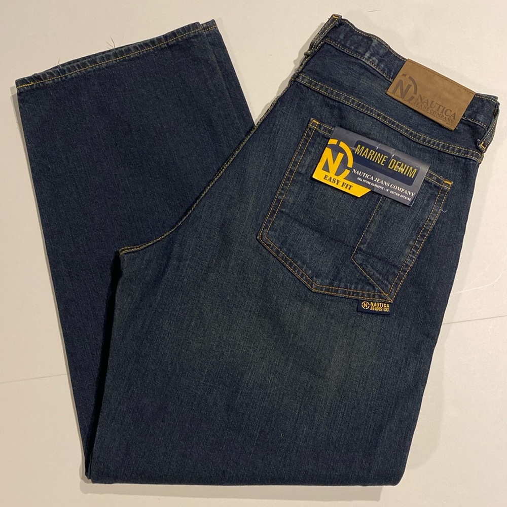 Nautica SZ 36/30 Easy Fit Dark Blue Denim Jeans New D2e